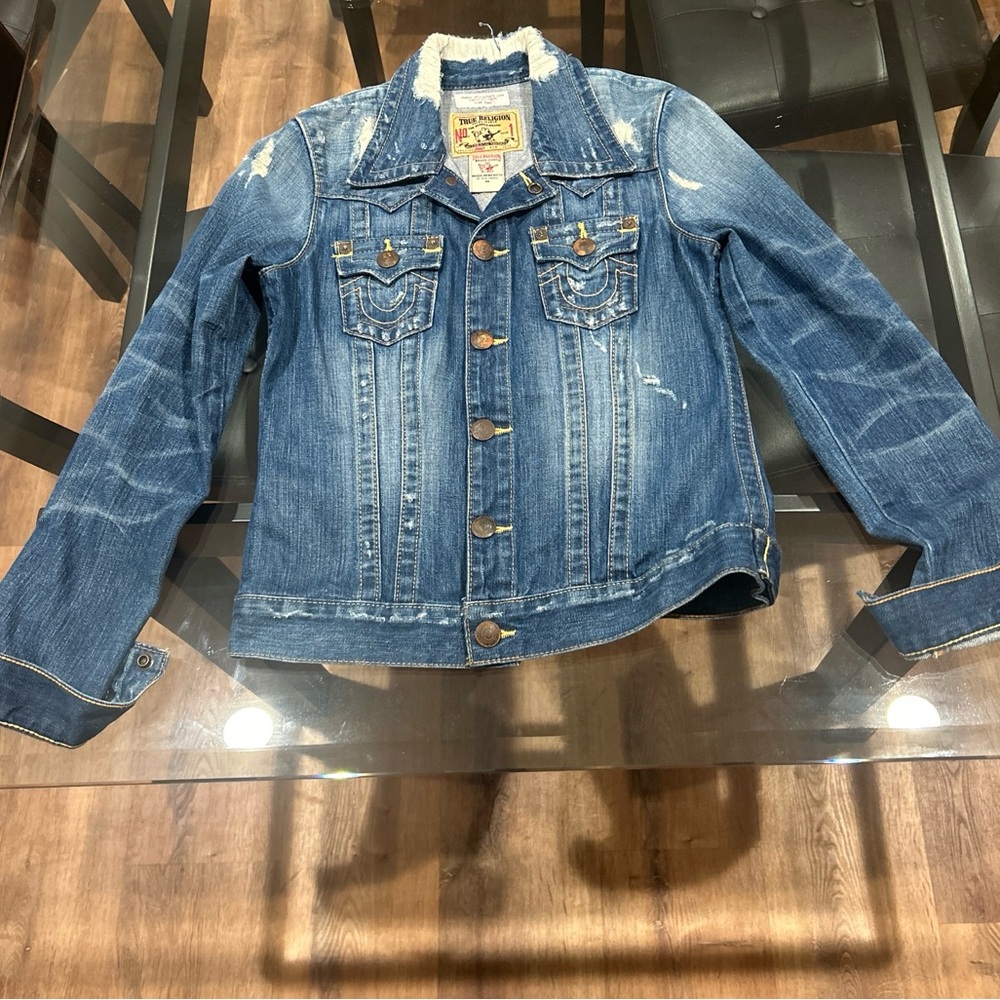 First Edition #1139 True Religion Jimmy Mountain Jam Jean Jacket Womans Size-M
